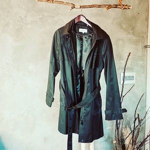 Calvin Klein trench rain coat army green hoodie